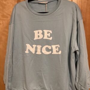 NWT United Lovers dusty blue Be King sweatshirt, size L